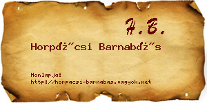 Horpácsi Barnabás névjegykártya