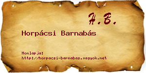 Horpácsi Barnabás névjegykártya