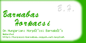barnabas horpacsi business card